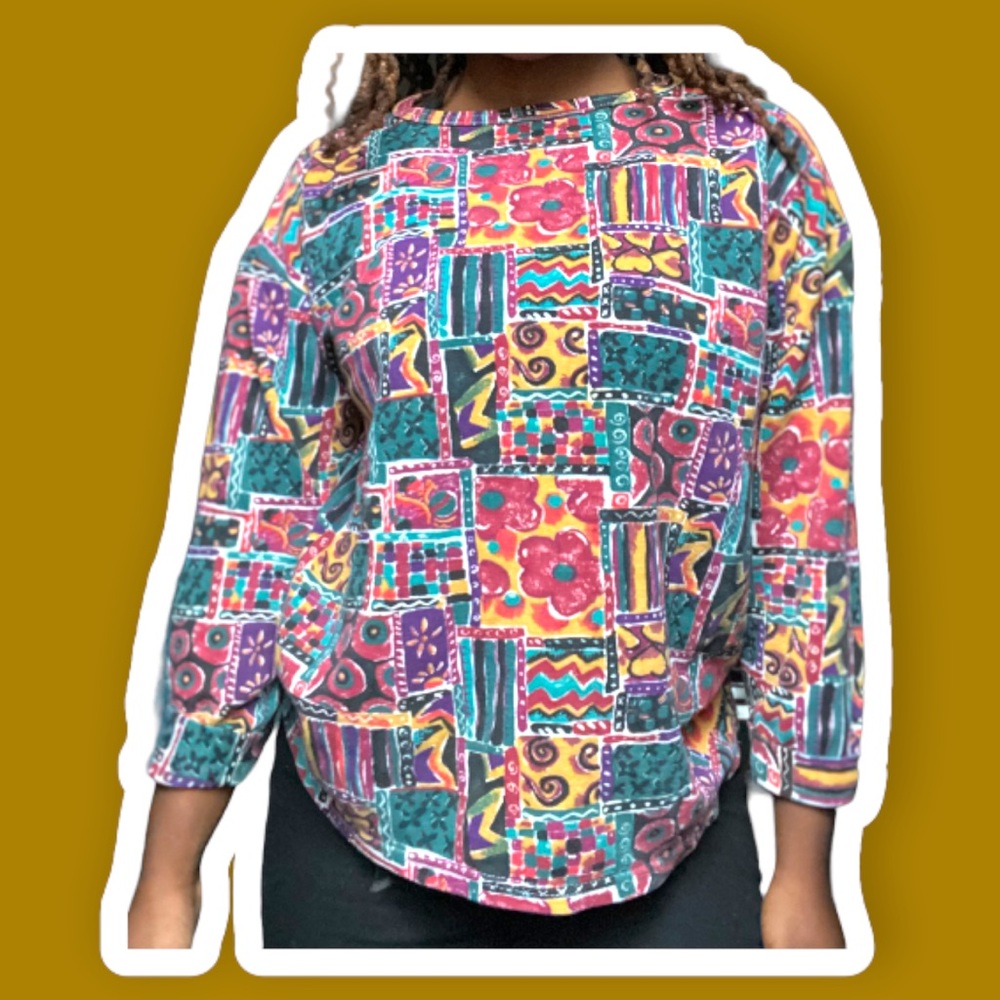 Vintage 1990s Mixed Art Shirt by HUNTINGTON RIDGE USA
